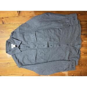 L.L.Bean 187923 Flannel Shirt Mens Medium Traditional Fit Gray Utility